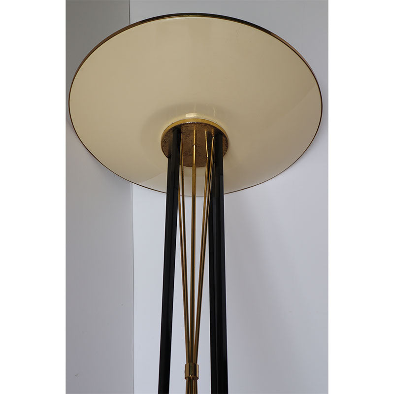 Lampadaire vintage italien en métal et laiton, 1950