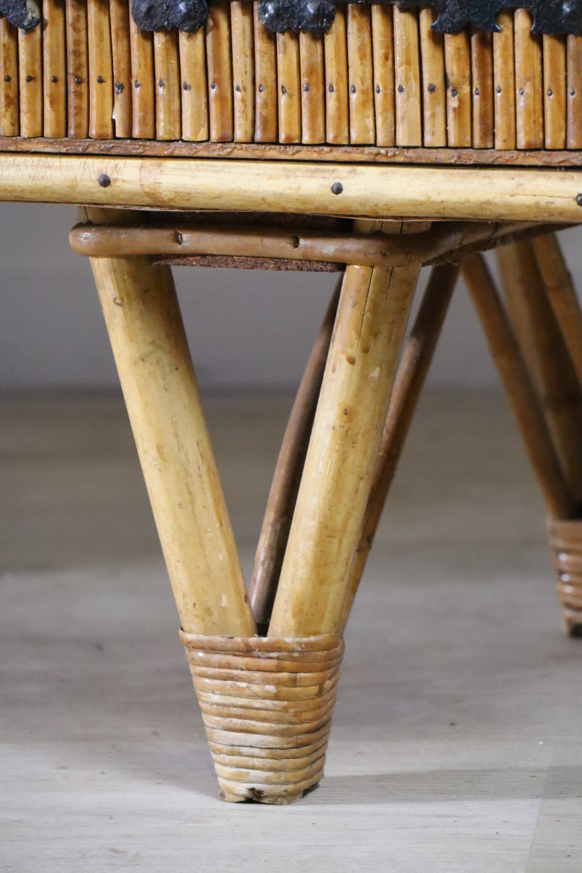 Buffet vintage en rotin tressé – 1960