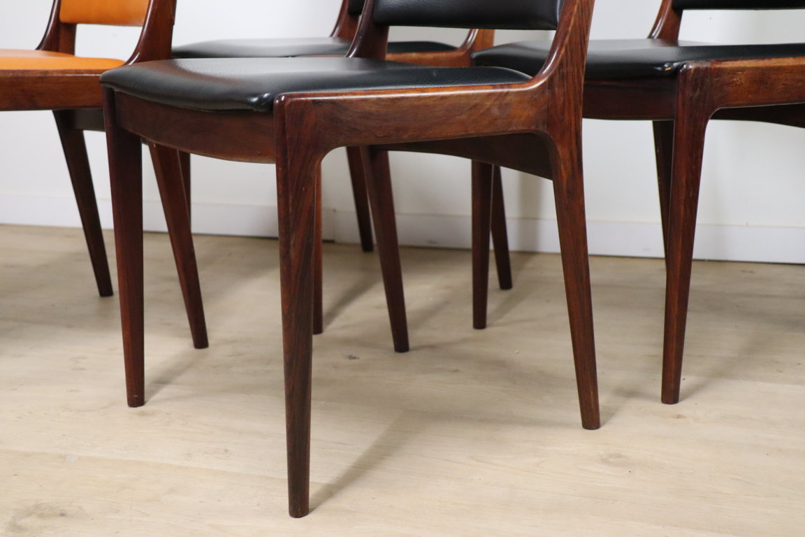 Série de 4 chaises scandinave en palissandre, 1960