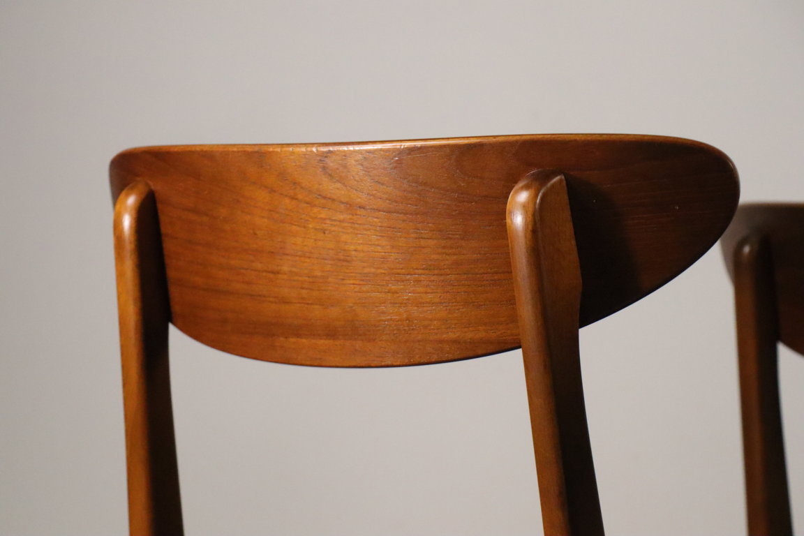 Série de 4 chaises danoise scandinave en teck, 1960