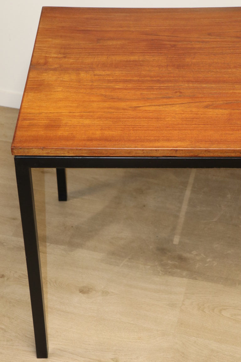 Table vintage Danemark en teck et métal laqué noir, 1950