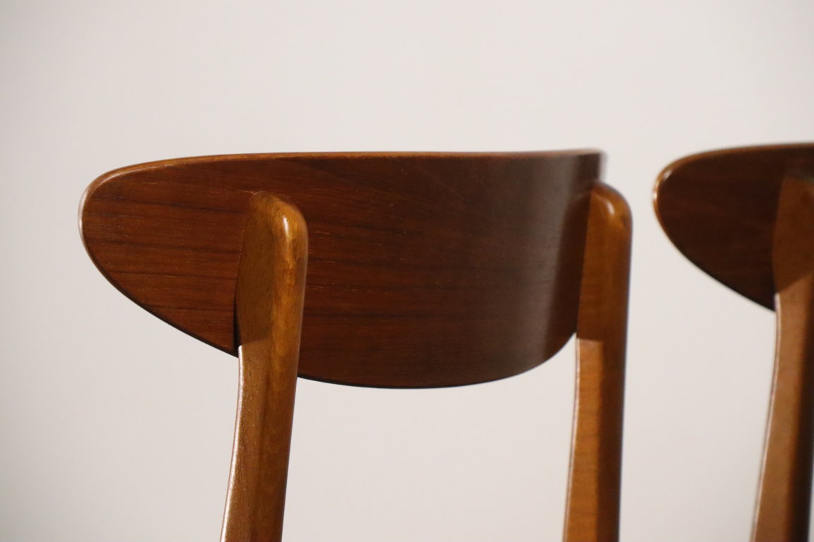 Série de 4 chaises danoise scandinave en teck, 1960