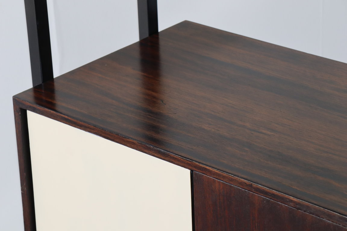 Vintage modular bookcase in wood and metal, 1960