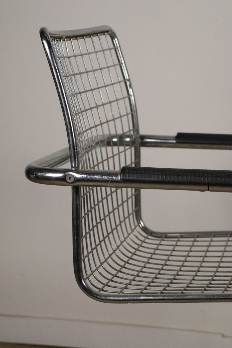 Paire de fauteuils vintage en métal chromé, 1970