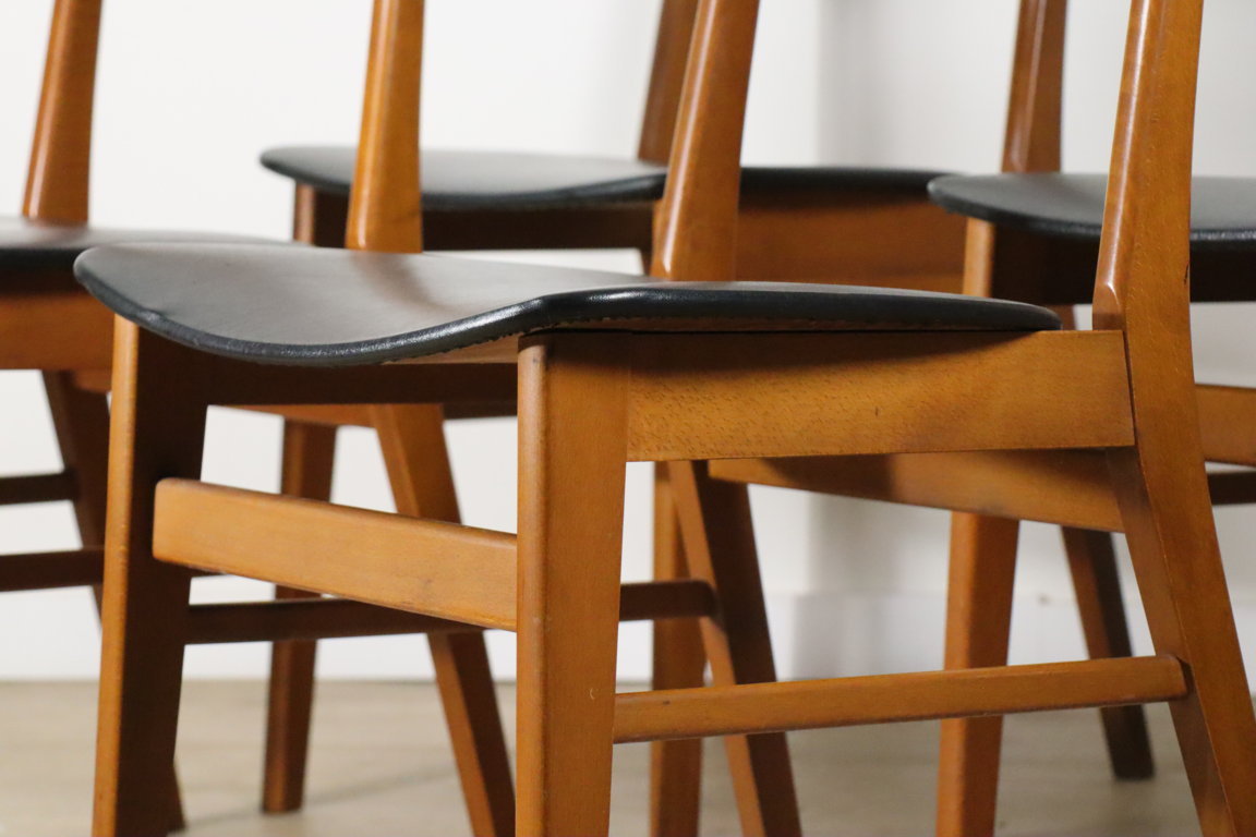 Série de 4 chaises danoise scandinave en teck, 1960