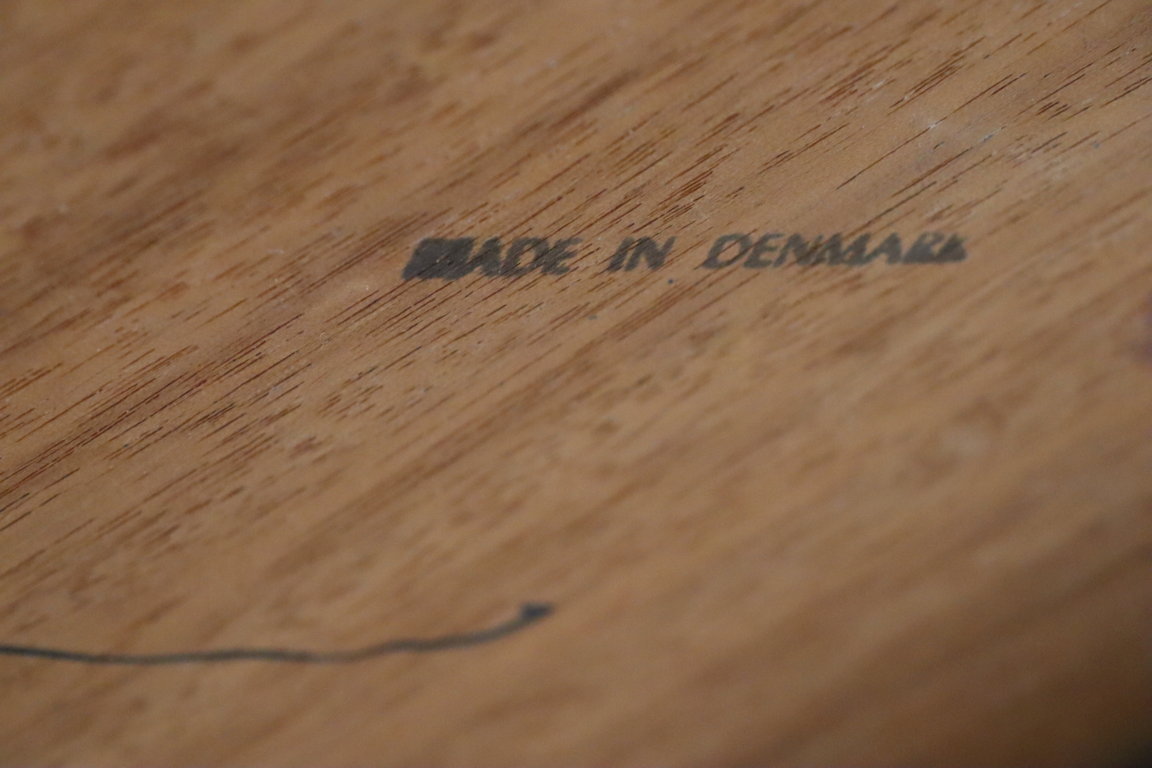 Table vintage Danemark en teck et métal laqué noir, 1950