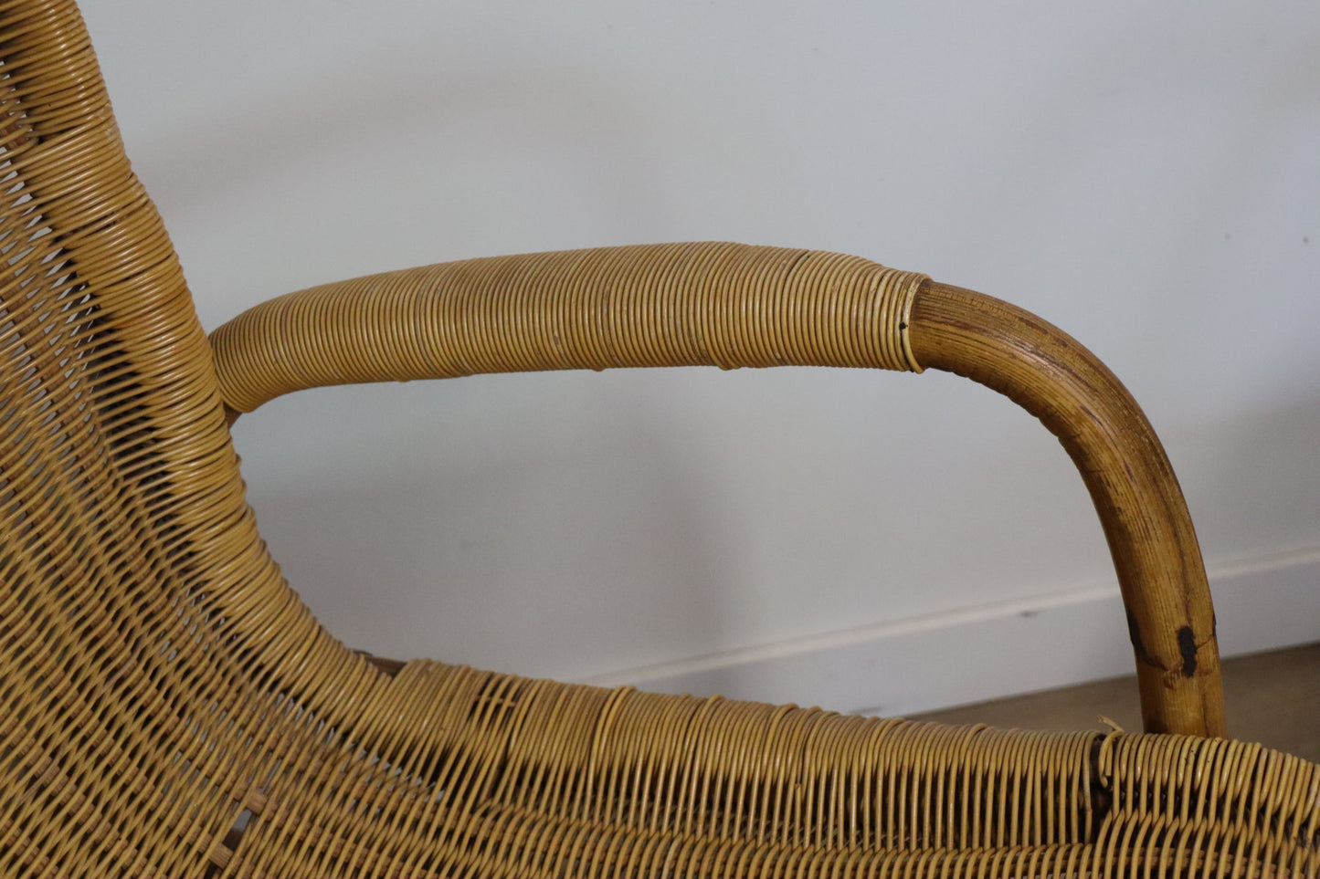 Paire de fauteuils vintage en osier et bambou, 1960