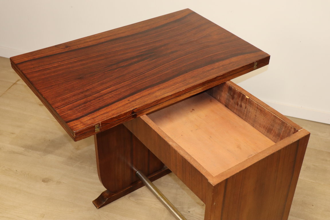 Table Art Déco Façon "Portefeuille" en palissandre, 1950