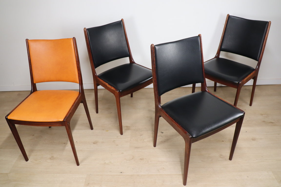 Série de 4 chaises scandinave en palissandre, 1960