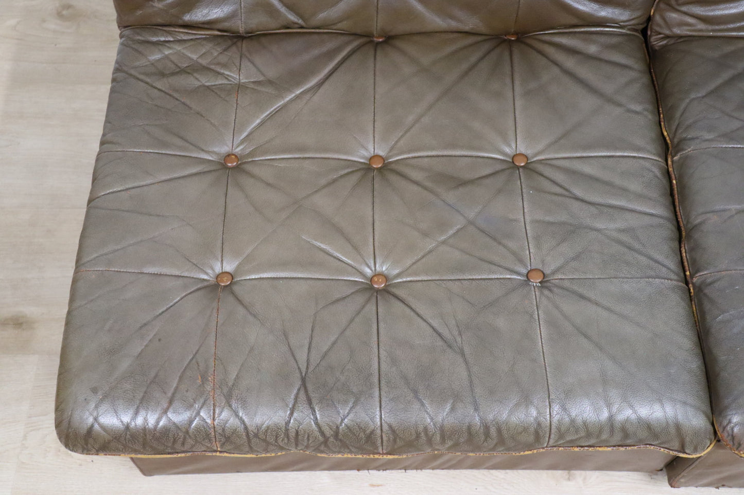 Canapé vintage modulable en cuir patchwork, 1970