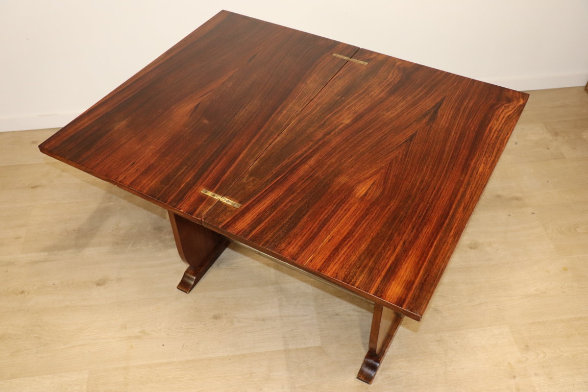 Table Art Déco Façon "Portefeuille" en palissandre, 1950