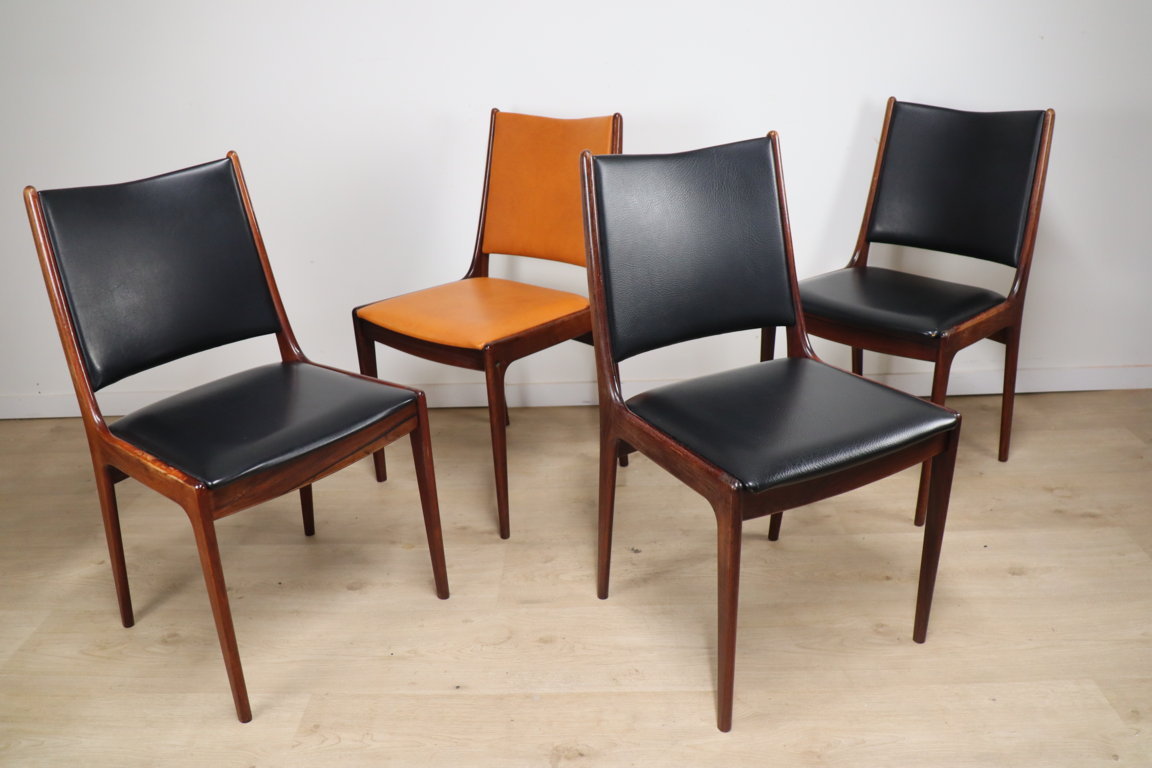 Série de 4 chaises scandinave en palissandre, 1960