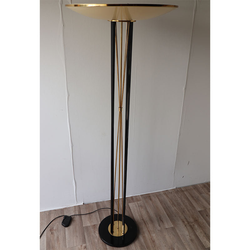 Lampadaire vintage italien en métal et laiton, 1950