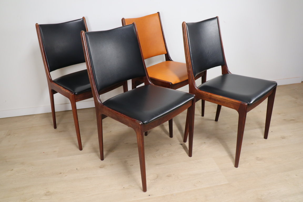 Série de 4 chaises scandinave en palissandre, 1960