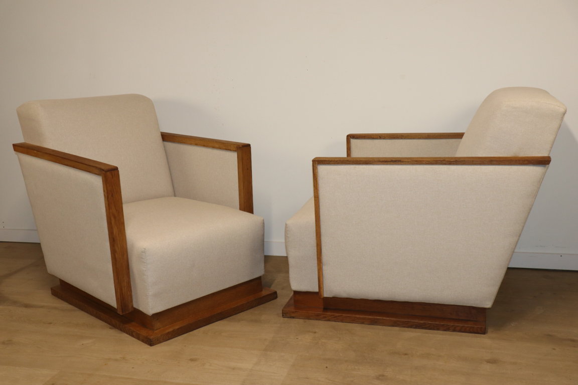 Paire de fauteuils cubique moderniste, 1940