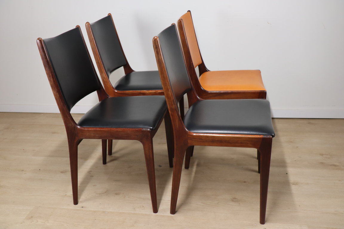 Série de 4 chaises scandinave en palissandre, 1960