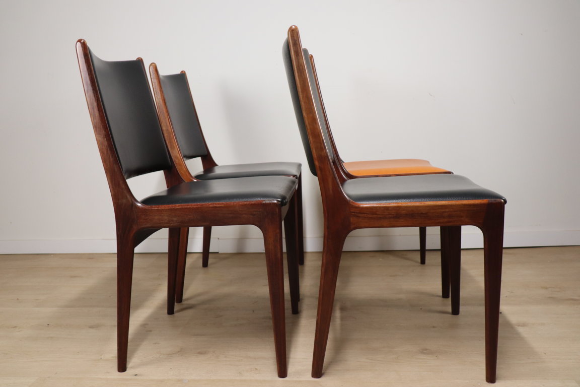 Série de 4 chaises scandinave en palissandre, 1960