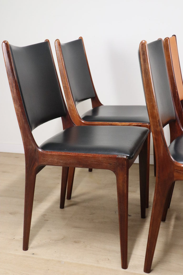 Série de 4 chaises scandinave en palissandre, 1960