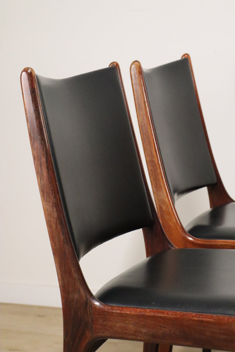 Série de 4 chaises scandinave en palissandre, 1960