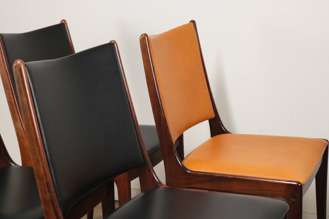 Série de 4 chaises scandinave en palissandre, 1960