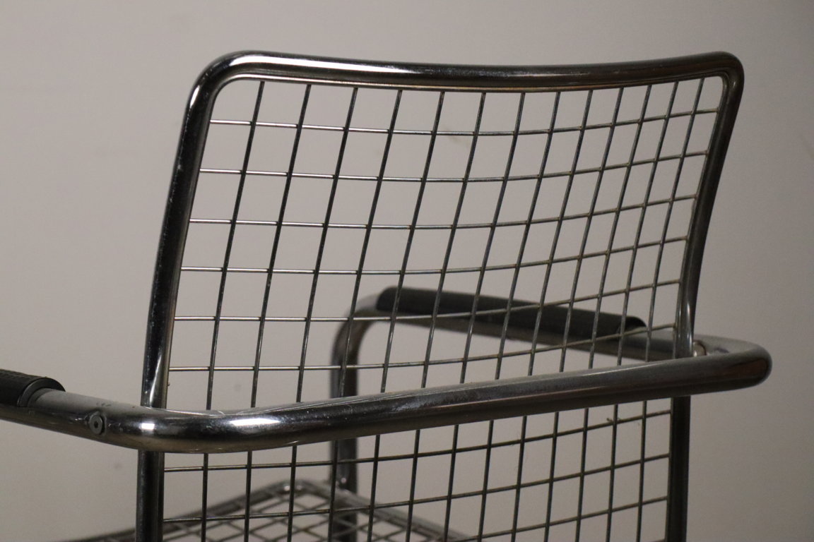 Paire de fauteuils vintage en métal chromé, 1970