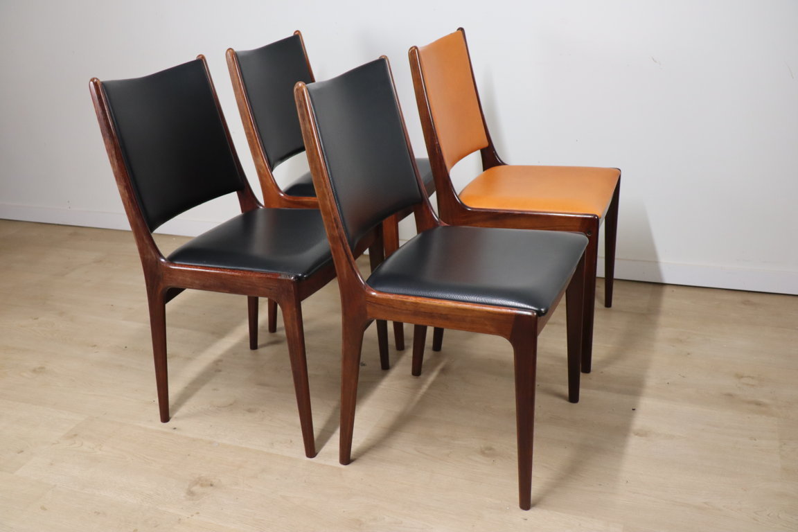 Série de 4 chaises scandinave en palissandre, 1960