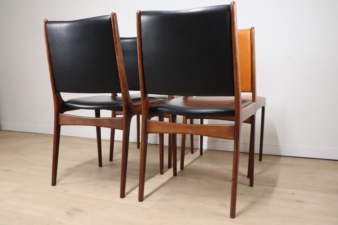 Série de 4 chaises scandinave en palissandre, 1960