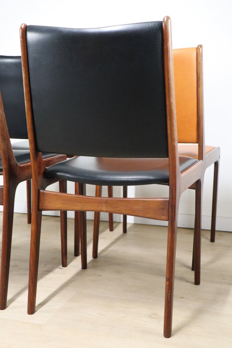 Série de 4 chaises scandinave en palissandre, 1960
