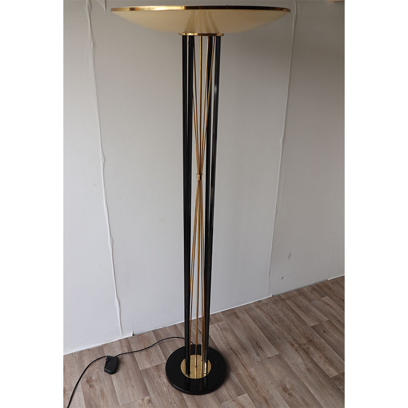 Lampadaire vintage italien en métal et laiton, 1950