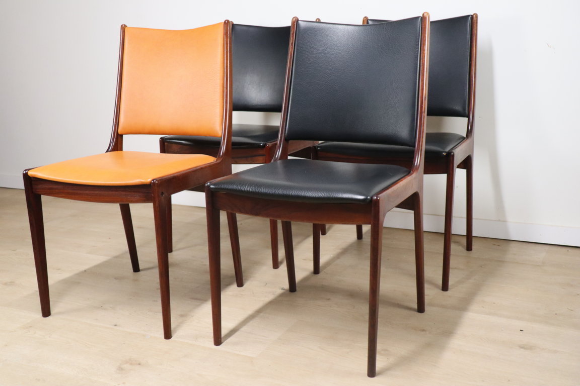 Série de 4 chaises scandinave en palissandre, 1960