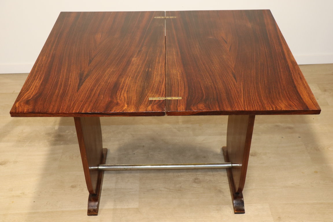 Table Art Déco Façon "Portefeuille" en palissandre, 1950