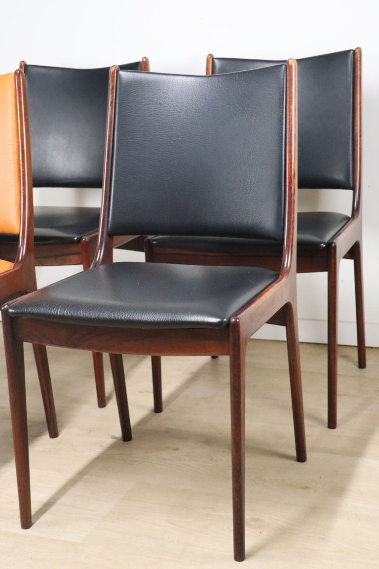 Série de 4 chaises scandinave en palissandre, 1960