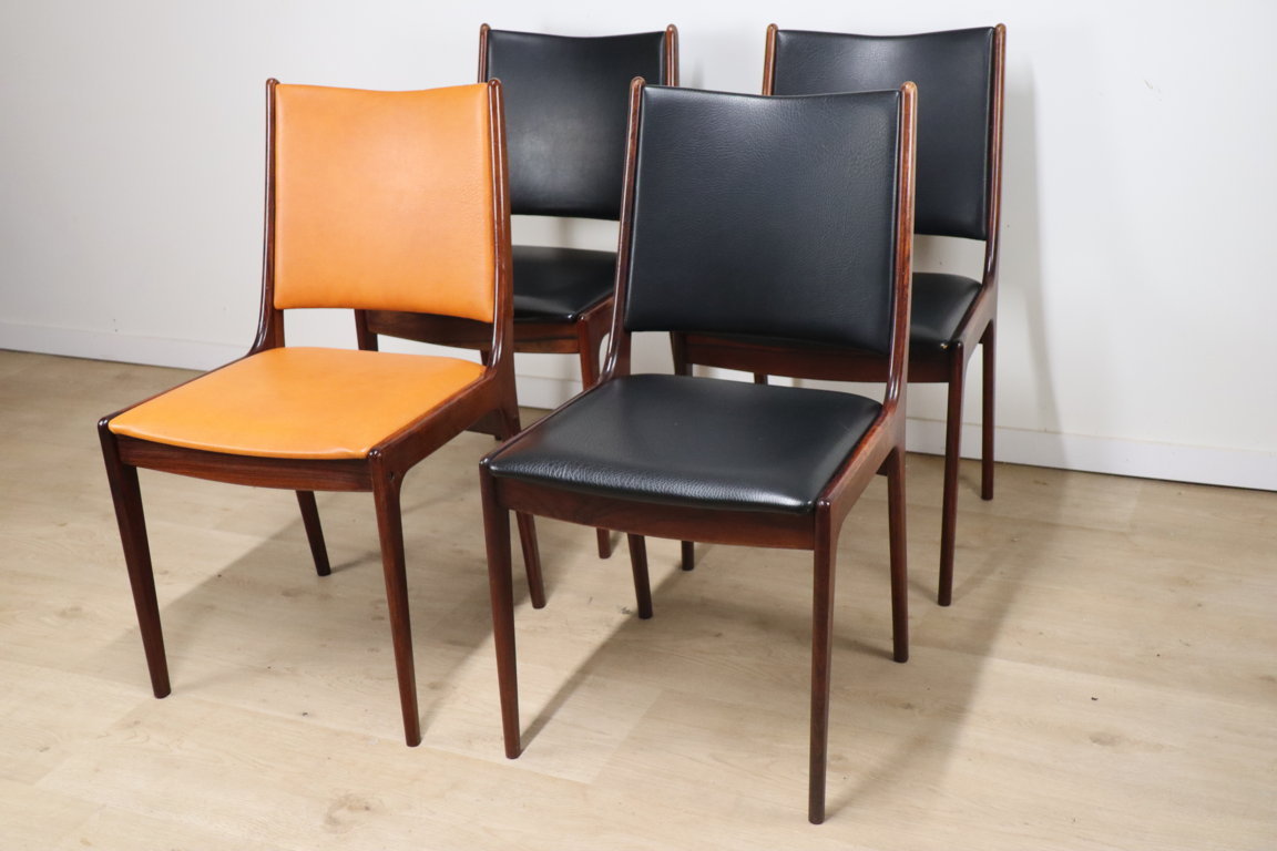 Série de 4 chaises scandinave en palissandre, 1960