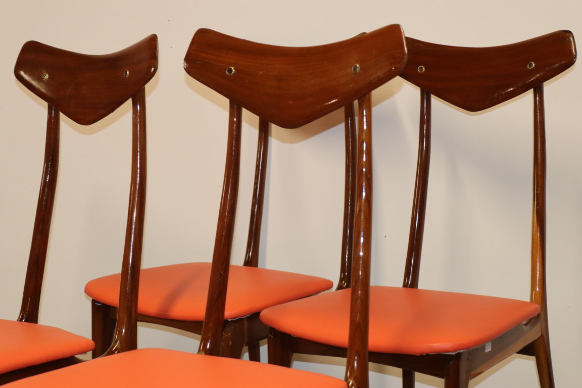 Série de 4 chaises vintage italienne en bois, 1960