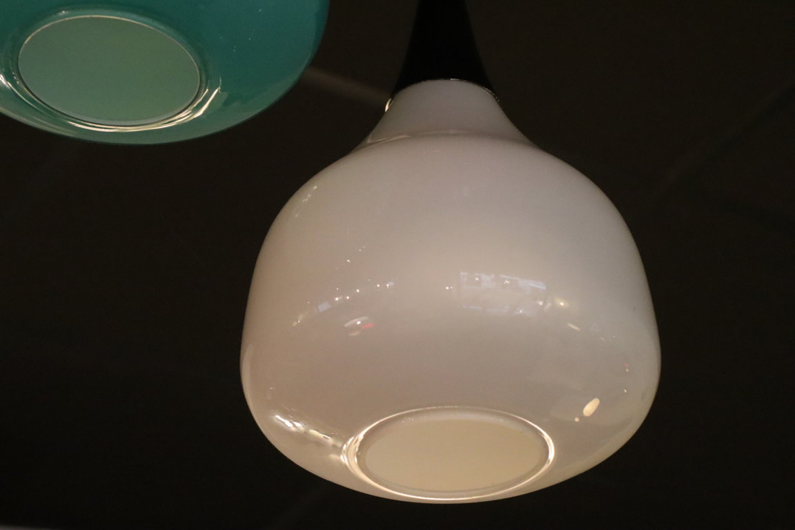 Suspension vintage "Cascade" à 3 globes de verre coloré, 1970