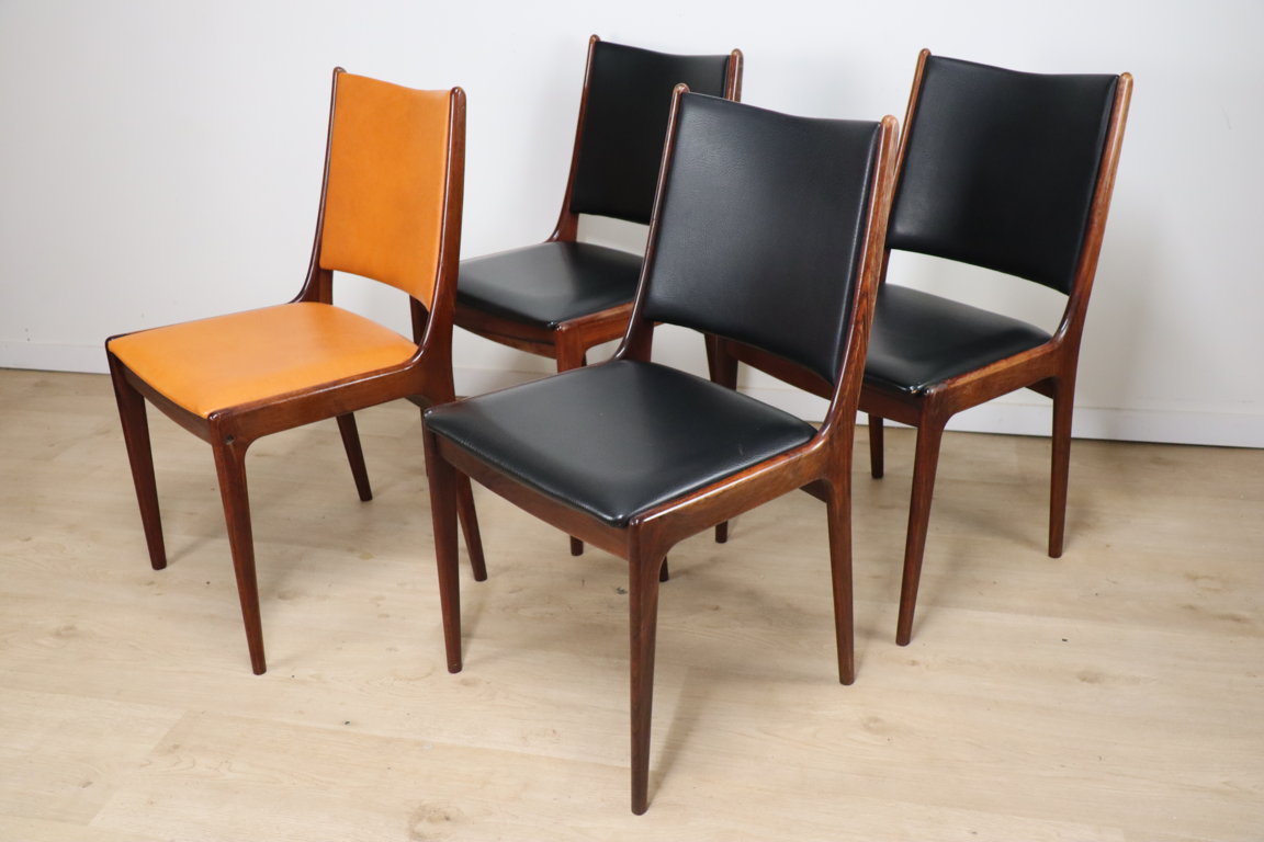 Série de 4 chaises scandinave en palissandre, 1960