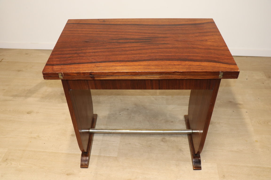 Table Art Déco Façon "Portefeuille" en palissandre, 1950