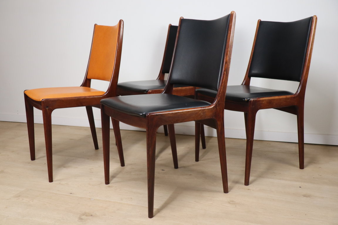 Série de 4 chaises scandinave en palissandre, 1960