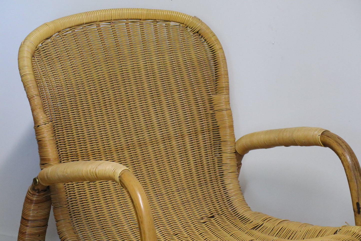 Paire de fauteuils vintage en osier et bambou, 1960