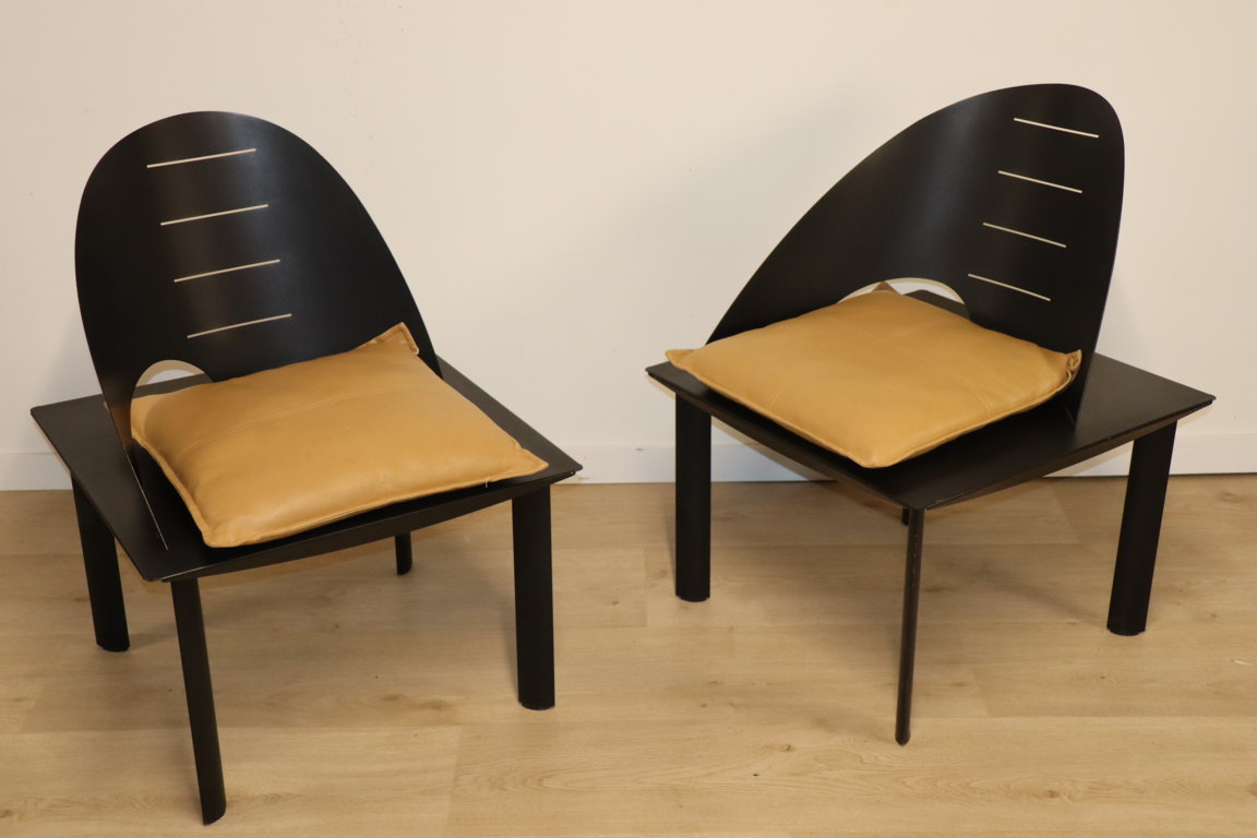 Paire de fauteuils moderniste de Patrice Bonneau édition Genexco, 1980