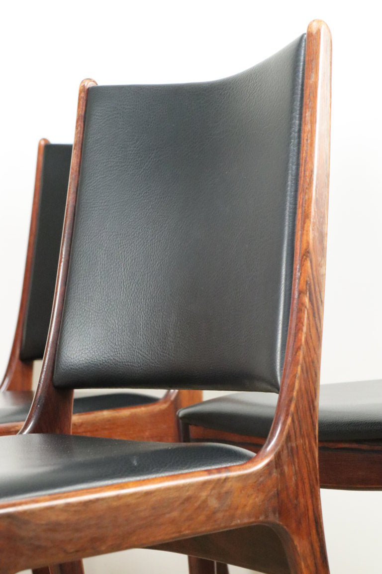 Série de 4 chaises scandinave en palissandre, 1960