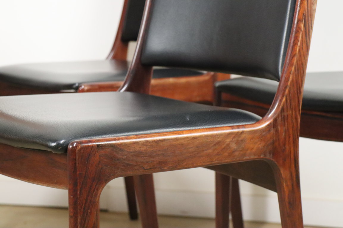 Série de 4 chaises scandinave en palissandre, 1960