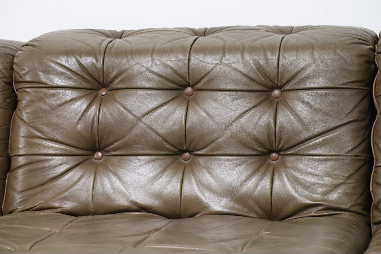Canapé vintage modulable en cuir patchwork, 1970
