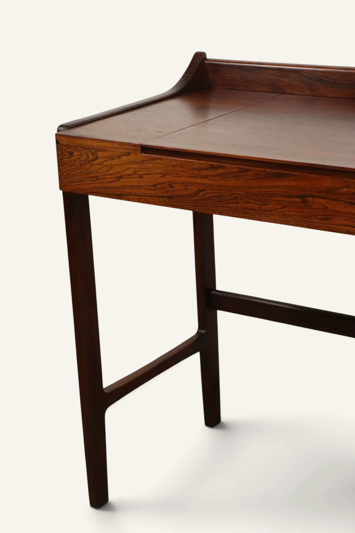 Coiffeuse Bureau danoise en palissandre à miroir escamotable – années 1960