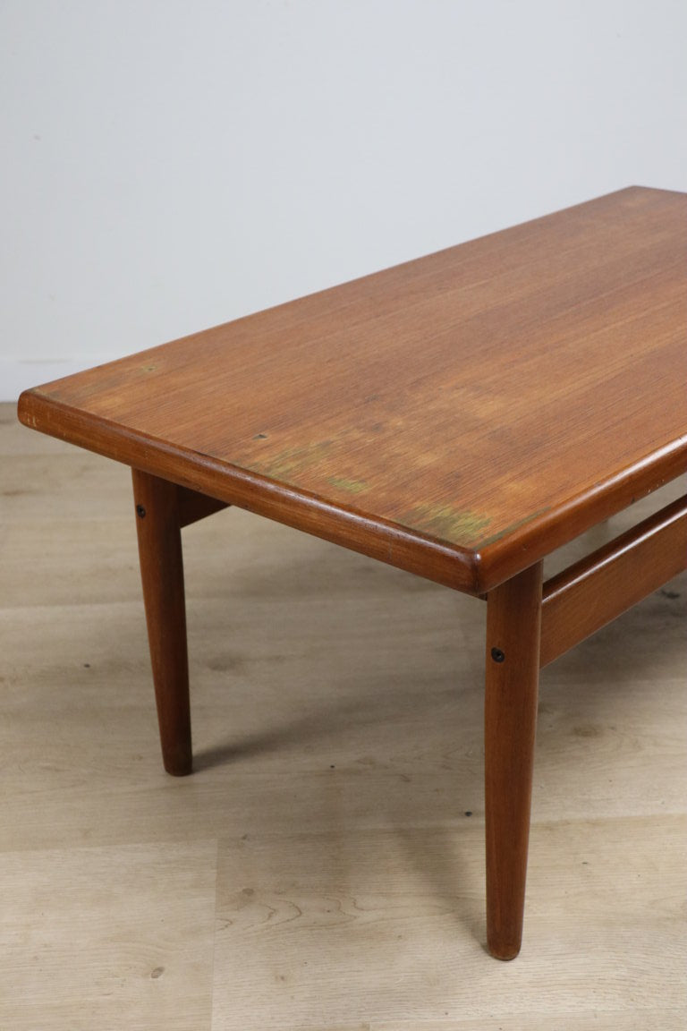 Table basse scandinave rectangulaire en teck, 1960