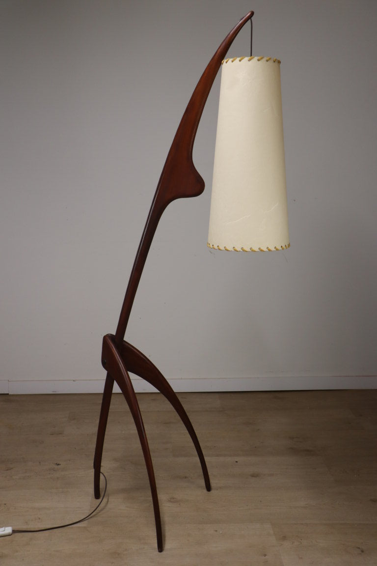 Lampadaire Rispal dit "Mante Religieuse" en teck, 1960