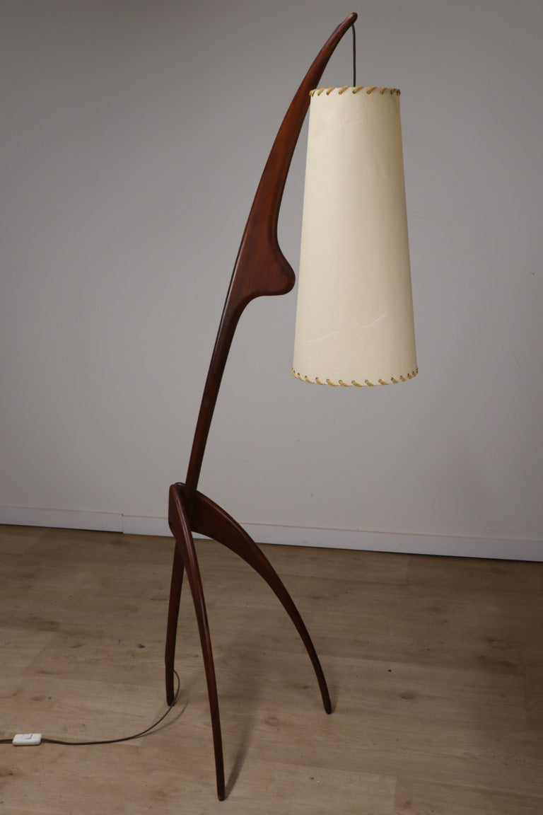 Lampadaire Rispal dit "Mante Religieuse" en teck, 1960
