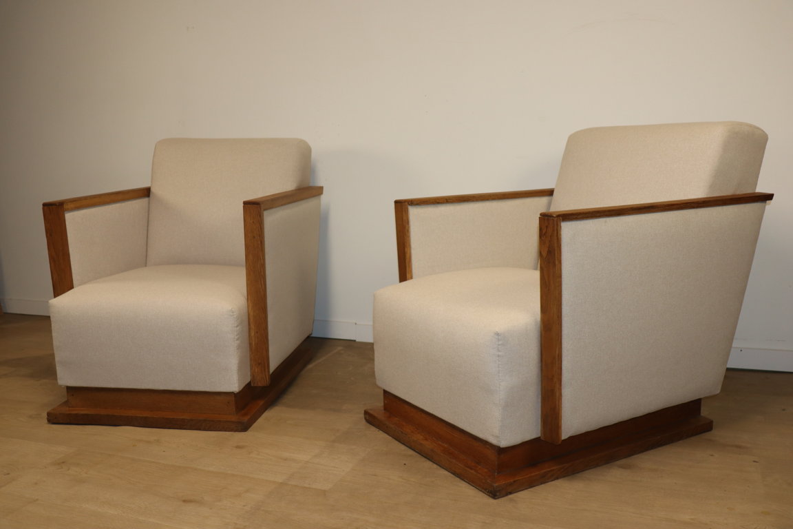 Paire de fauteuils cubique moderniste, 1940