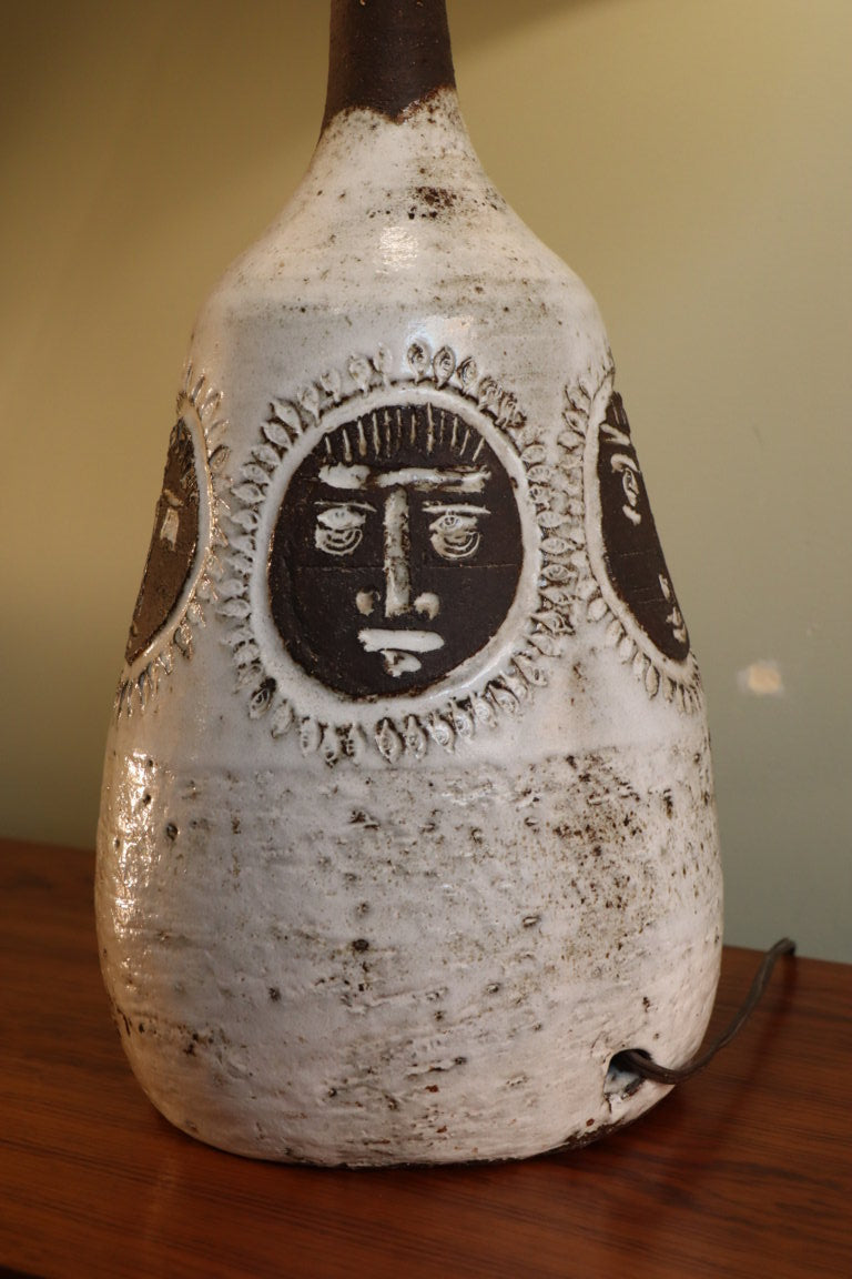 Lampe à poser en céramique émaillée par Albert Thiry, Vallauris 1960