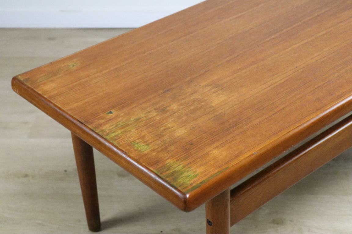 Table basse scandinave rectangulaire en teck, 1960